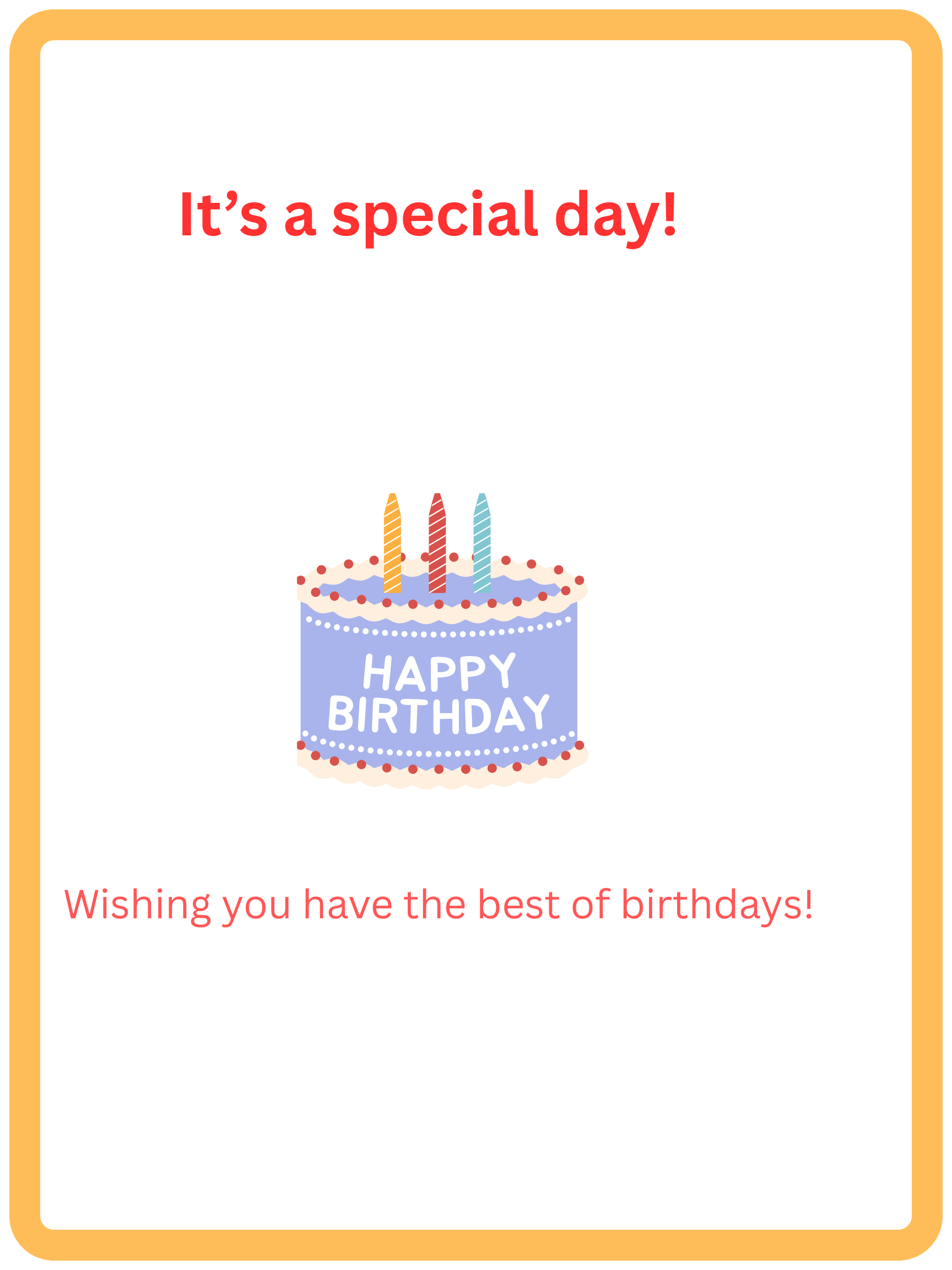 Happy Birthday card with a cake and puppy